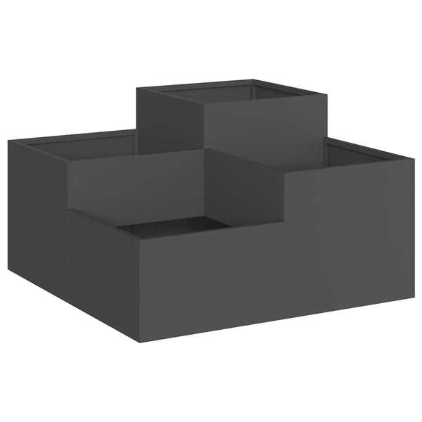 Schwarzer Gartenblumentopf 100x100x48cm Stahl