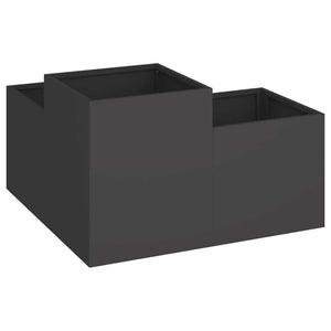 Schwarzer Gartenblumentopf 100x100x48cm Stahl