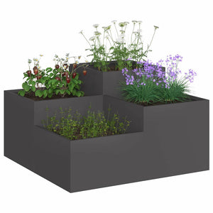 Schwarzer Gartenblumentopf 100x100x48cm Stahl