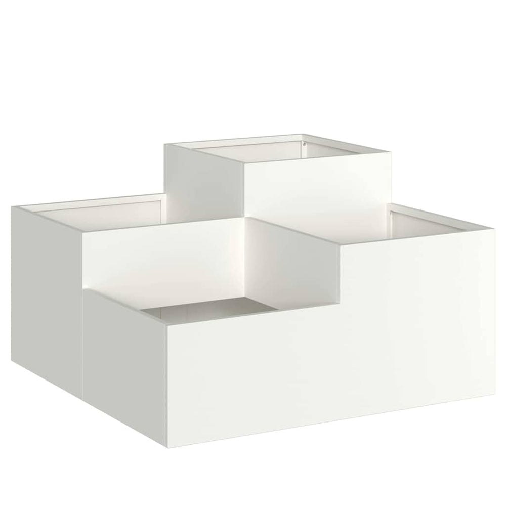 Weißer Gartenblumentopf 100x100x48cm Stahl