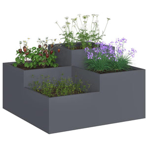 Anthrazitfarbener Gartenblumentopf, 100 cm