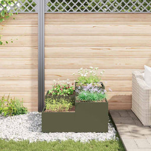 Olivgrüner Stahl Gartenblumentopf 100x100x48cm