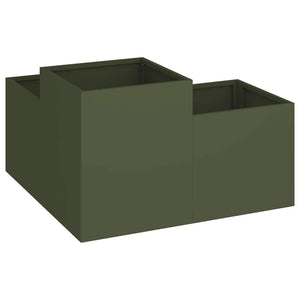 Olivgrüner Stahl Gartenblumentopf 100x100x48cm