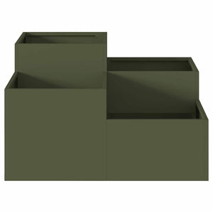 Olivgrüner Stahl Gartenblumentopf 100x100x48cm