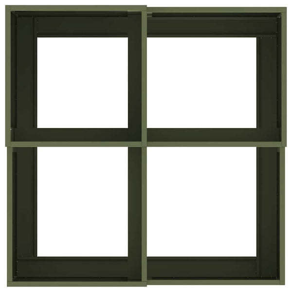 Olivgrüner Stahl Gartenblumentopf 100x100x48cm