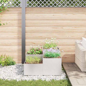 Edelstahl Gartenblumentopf Silber 100x100x48cm