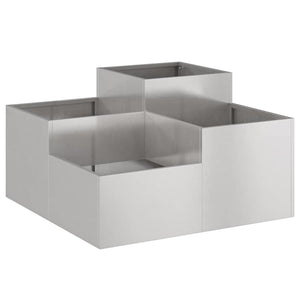 Edelstahl Gartenblumentopf Silber 100x100x48cm
