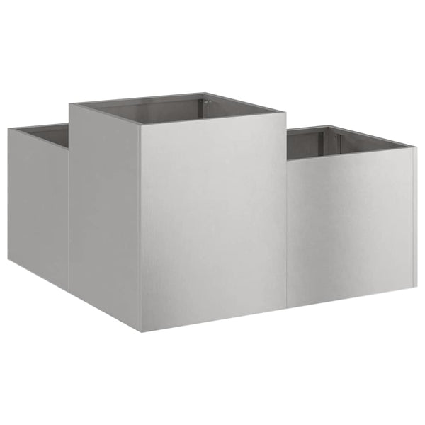 Edelstahl Gartenblumentopf Silber 100x100x48cm