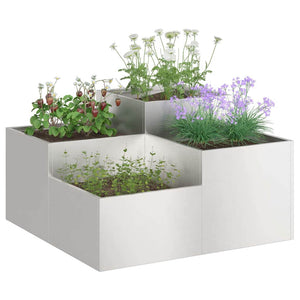 Edelstahl Gartenblumentopf Silber 100x100x48cm