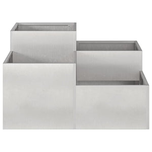 Edelstahl Gartenblumentopf Silber 100x100x48cm