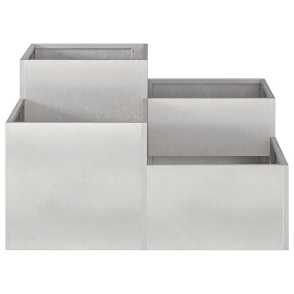 Edelstahl Gartenblumentopf Silber 100x100x48cm