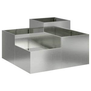 Silberner Gartenblumentopf, 100x100x48cm, Stahl