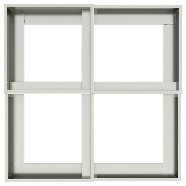 Silberner Gartenblumentopf, 100x100x48cm, Stahl