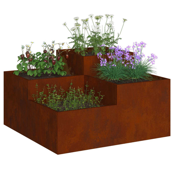 Rostiger Gartenblumentopf 100x100 cm