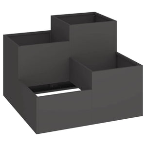 Schwarzer Gartenblumentopf Stahl 80x80x60cm