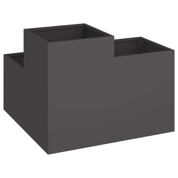 Schwarzer Gartenblumentopf Stahl 80x80x60cm