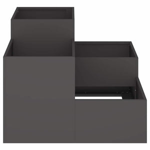 Schwarzer Gartenblumentopf Stahl 80x80x60cm