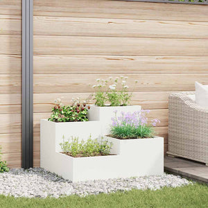 Weißer Gartenblumentopf aus Stahl, 80 cm