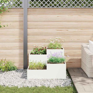 Weißer Gartenblumentopf aus Stahl, 80 cm
