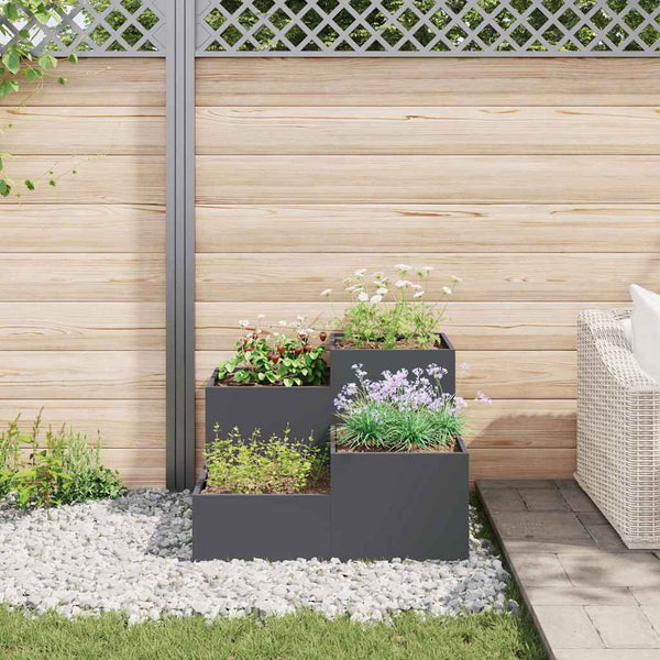 Anthrazitfarbener Gartenblumentopf, 80 cm