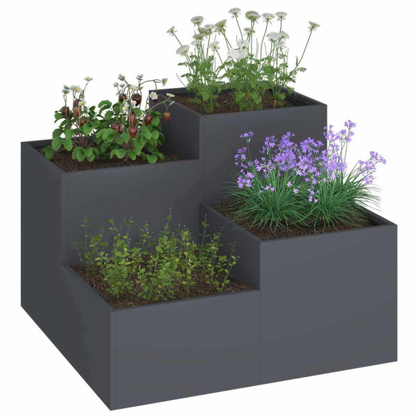 Anthrazitfarbener Gartenblumentopf, 80 cm