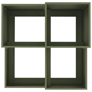 Olivgrüner Gartenblumentopf Stahl 80x80x60cm