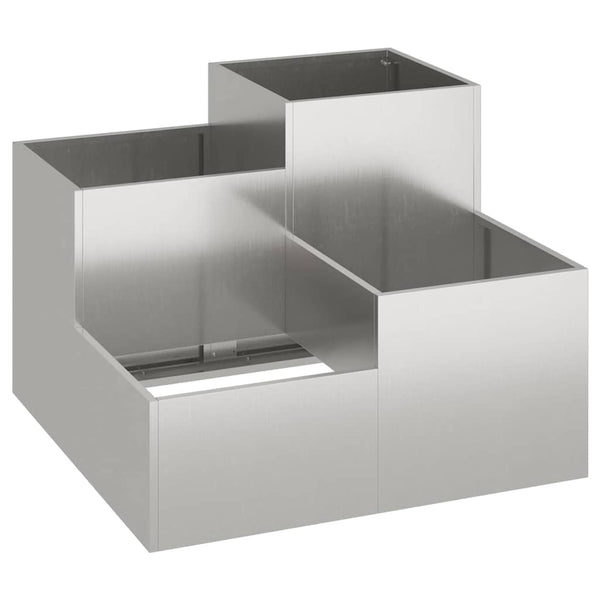 Edelstahl Gartenblumentopf Silber 80x80x60cm