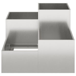 Edelstahl Gartenblumentopf Silber 80x80x60cm