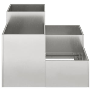 Edelstahl Gartenblumentopf Silber 80x80x60cm