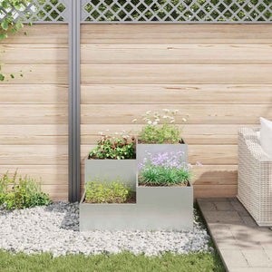 vidaXL Jardinière de jardin argentée 80 x 80 x 60 cm en acier galvanisé