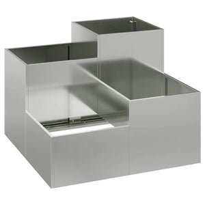 vidaXL Jardinière de jardin argentée 80 x 80 x 60 cm en acier galvanisé
