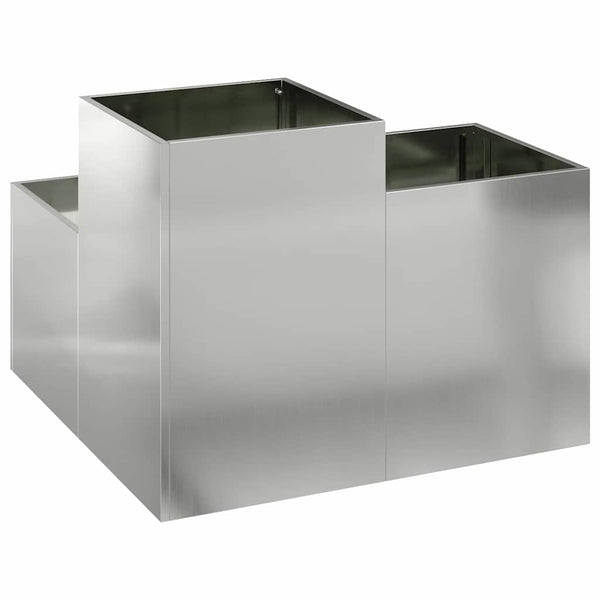 vidaXL Jardinière de jardin argentée 80 x 80 x 60 cm en acier galvanisé