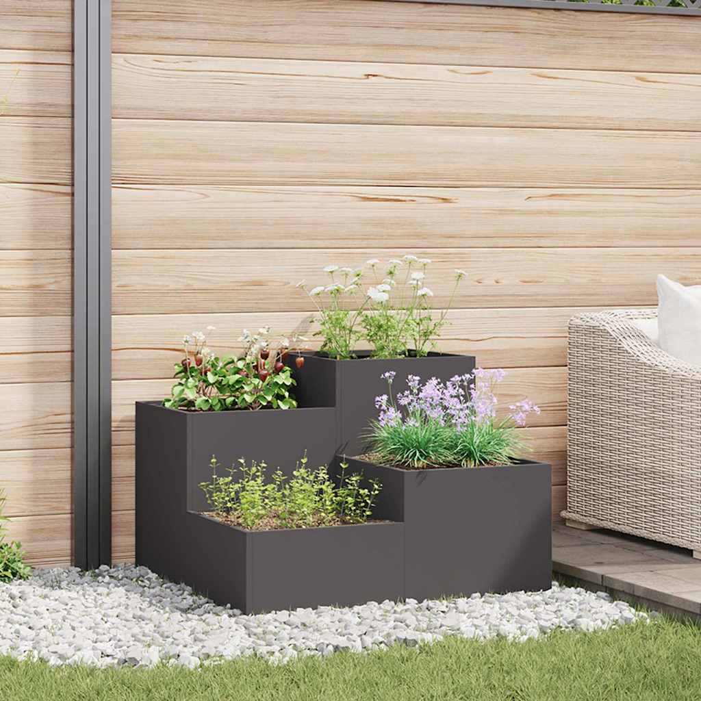 Schwarzer Gartenblumentopf 100x100x60cm