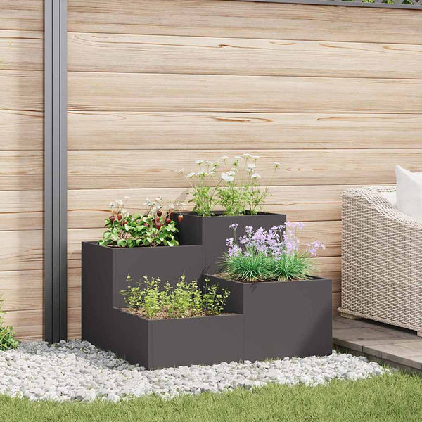 Schwarzer Gartenblumentopf 100x100x60cm