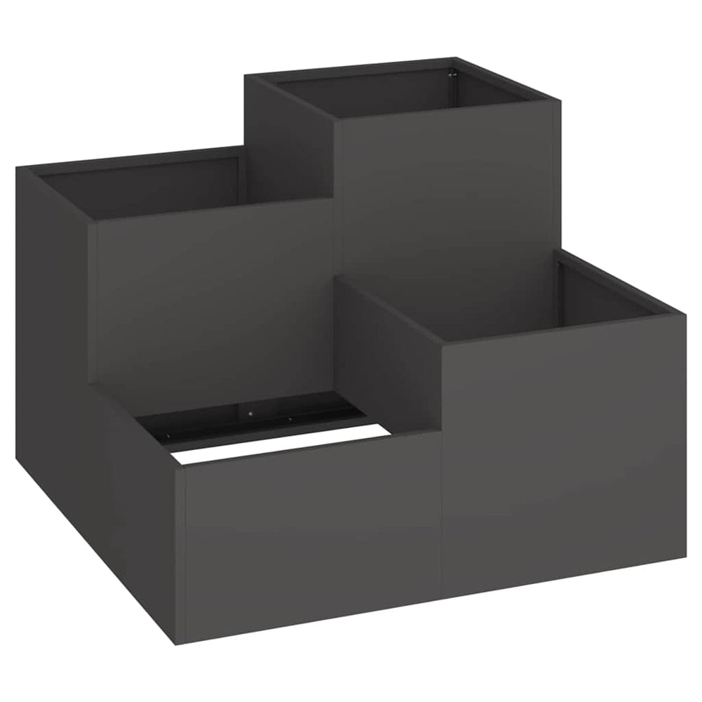 Schwarzer Gartenblumentopf 100x100x60cm