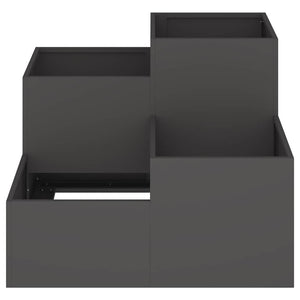 Schwarzer Gartenblumentopf 100x100x60cm