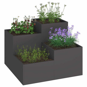 Schwarzer Gartenblumentopf 100x100x60cm