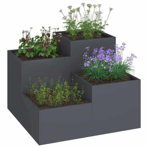 Anthrazitfarbener Gartenblumentopf, 100x100x60cm
