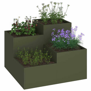 Olivgrüner Gartenblumentopf 100x100x60cm