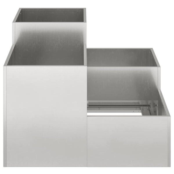 Edelstahl Gartenblumentopf Silber 100x100x60cm