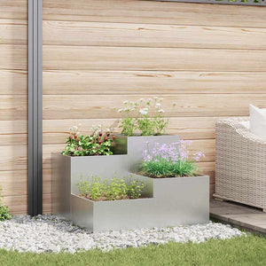 Silberner Gartenblumentopf 100x100x60cm