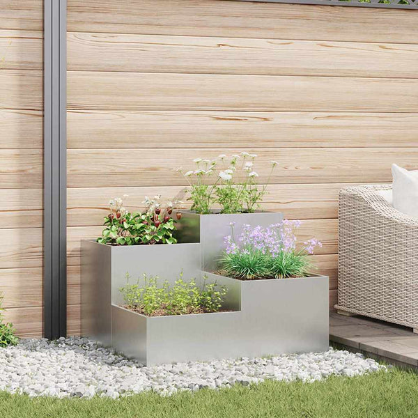 Silberner Gartenblumentopf 100x100x60cm