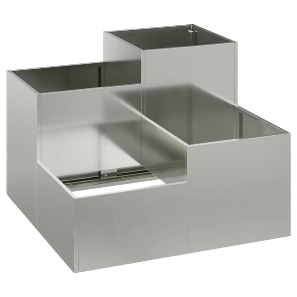 Silberner Gartenblumentopf 100x100x60cm