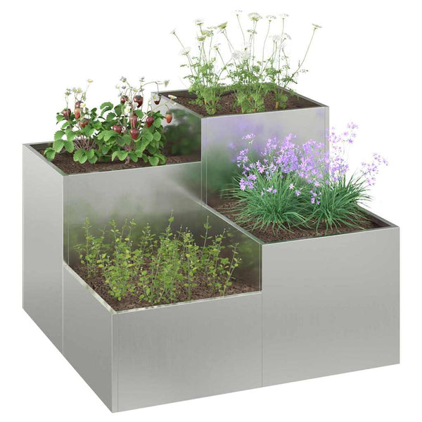 Silberner Gartenblumentopf 100x100x60cm
