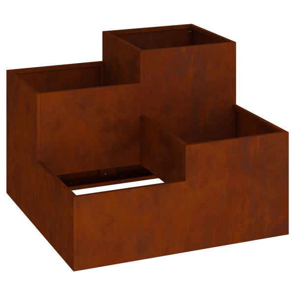 Rostiger Gartenblumentopf 100x100x60cm