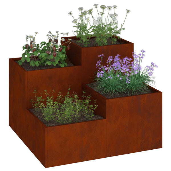 Rostiger Gartenblumentopf 100x100x60cm