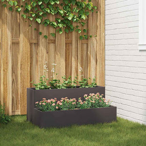 Schwarzes Garten-Pflanzgefäß 100x60x45cm