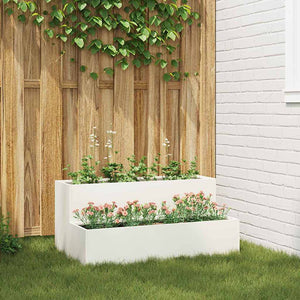 vidaXL Jardinière de jardin Blanc 100 x 60 x 45 cm Acier laminé à froid