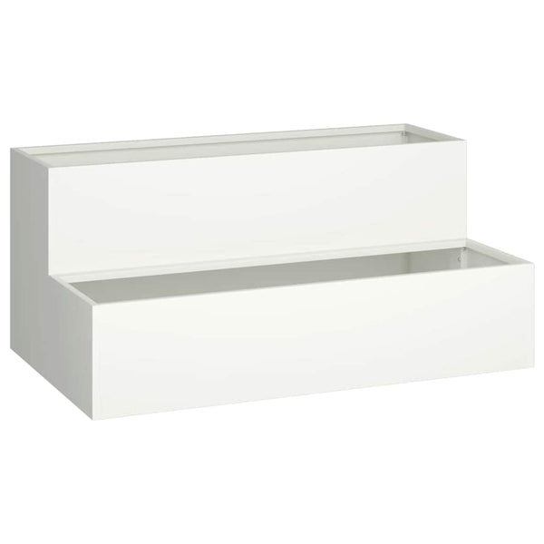 vidaXL Jardinière de jardin Blanc 100 x 60 x 45 cm Acier laminé à froid