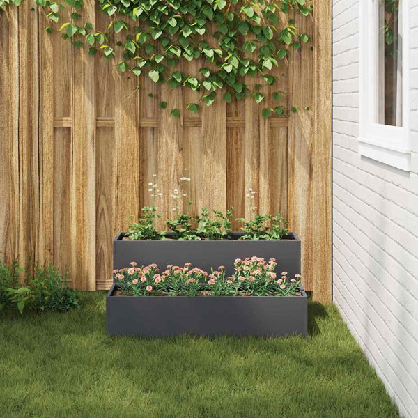 Anthrazit Garten Pflanzgefäß 100x60x45cm